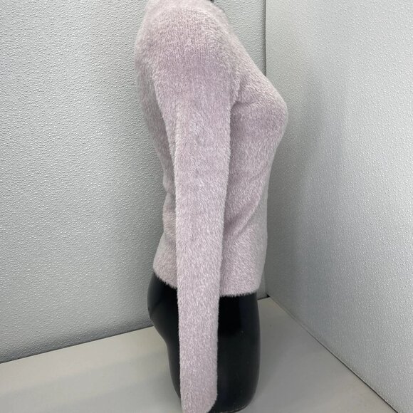 NEW VINCE Metallic Eyelash Pullover Sweater – Size XS – Orchid Stone Pink - Picture 6 of 10